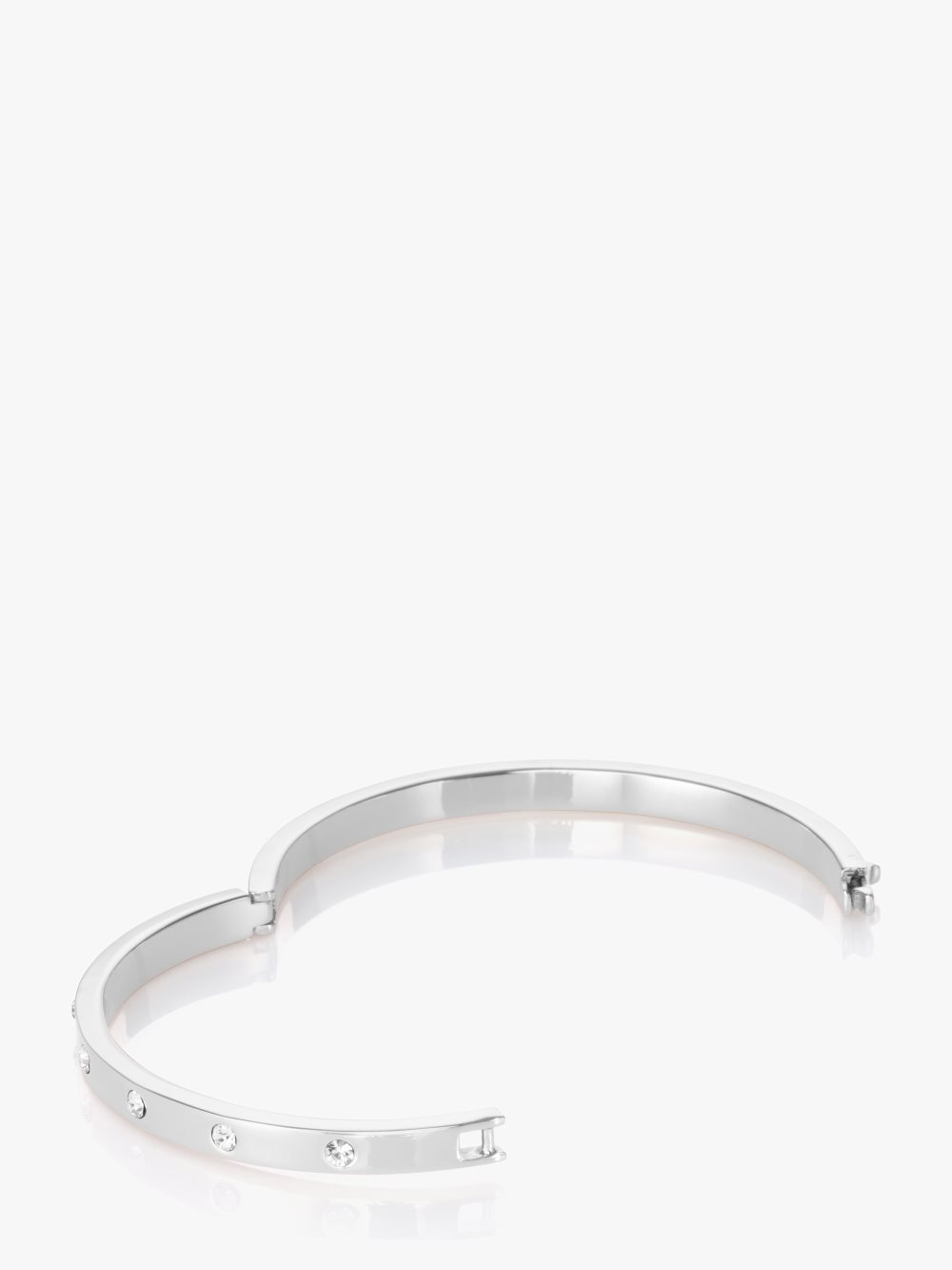Women's clear/silver set in stone stone hinged bangle | Kate Spade