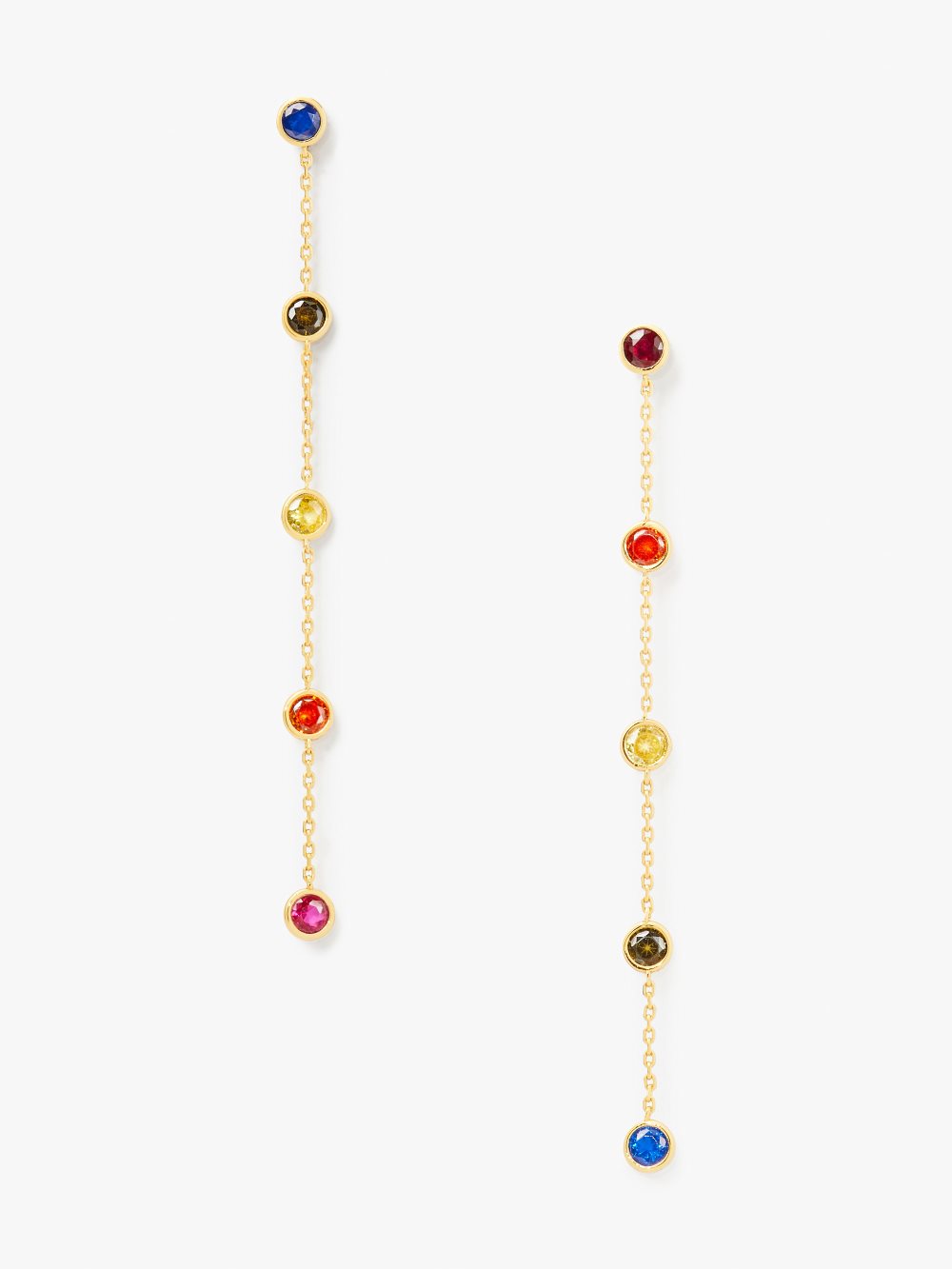 Women's multi rainbow dot linear earrings | Kate Spade