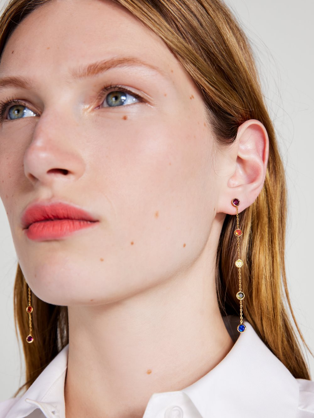 Women's multi rainbow dot linear earrings | Kate Spade