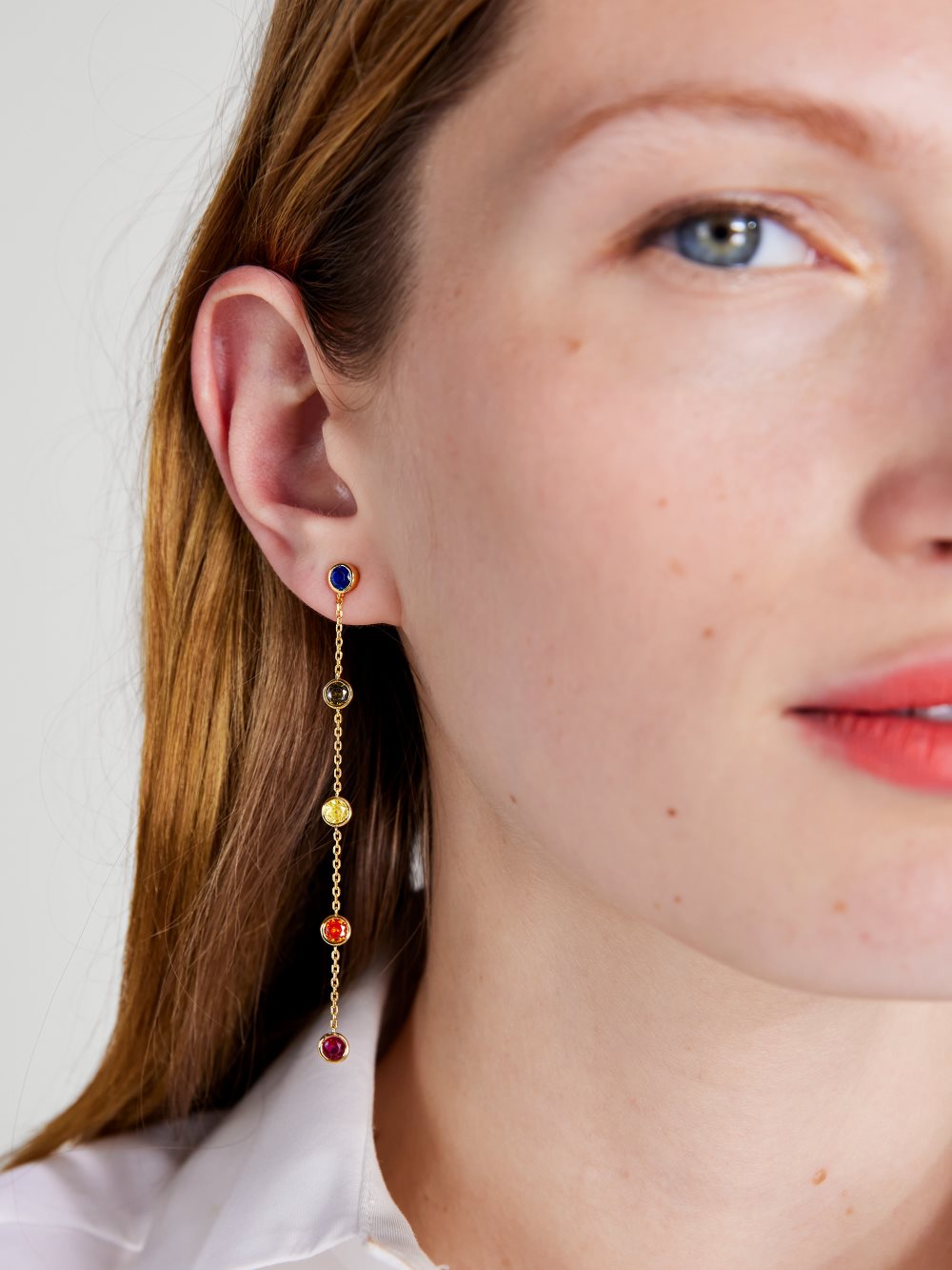 Women's multi rainbow dot linear earrings | Kate Spade