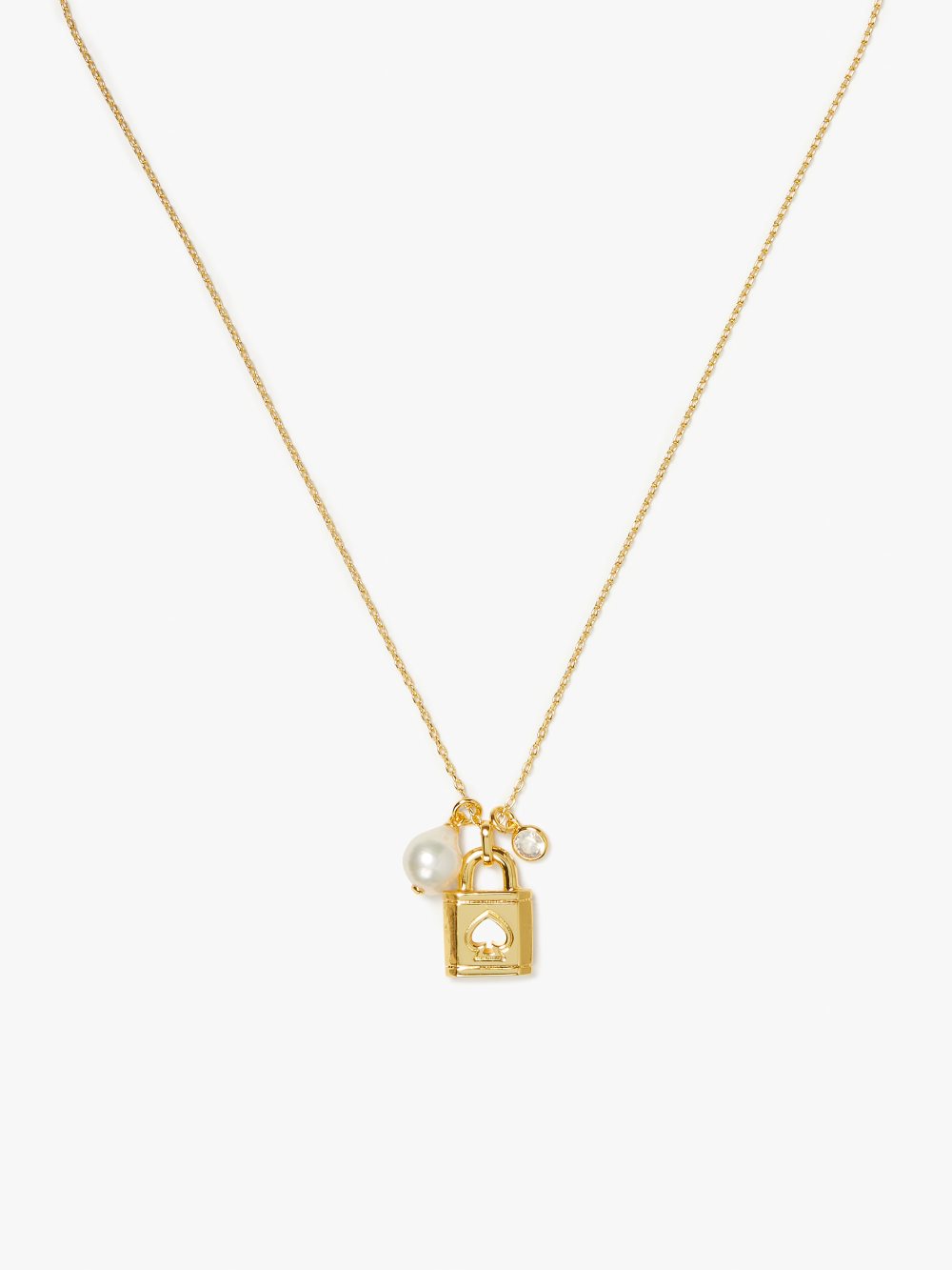 Women's cream multi lock and spade charm mini pendant | Kate Spade