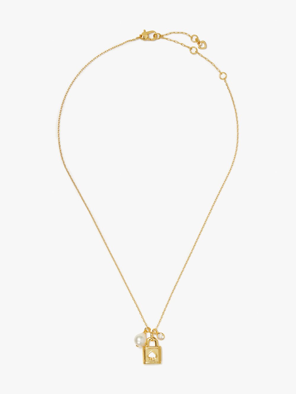 Women's cream multi lock and spade charm mini pendant | Kate Spade