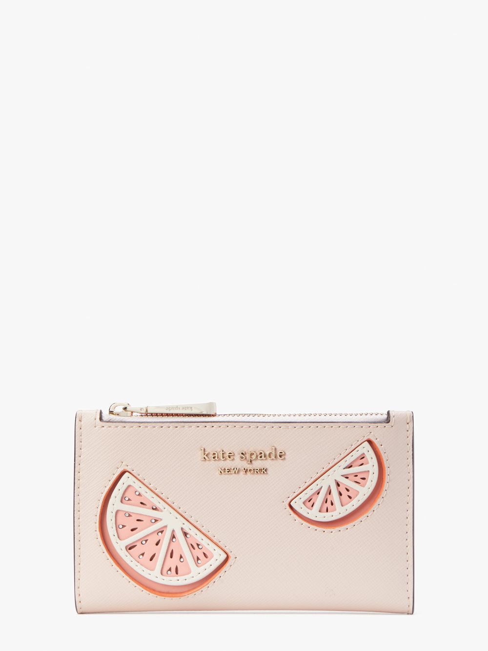 Women's pale dogwood tini embellished small slim bifold wallet | Kate Spade
