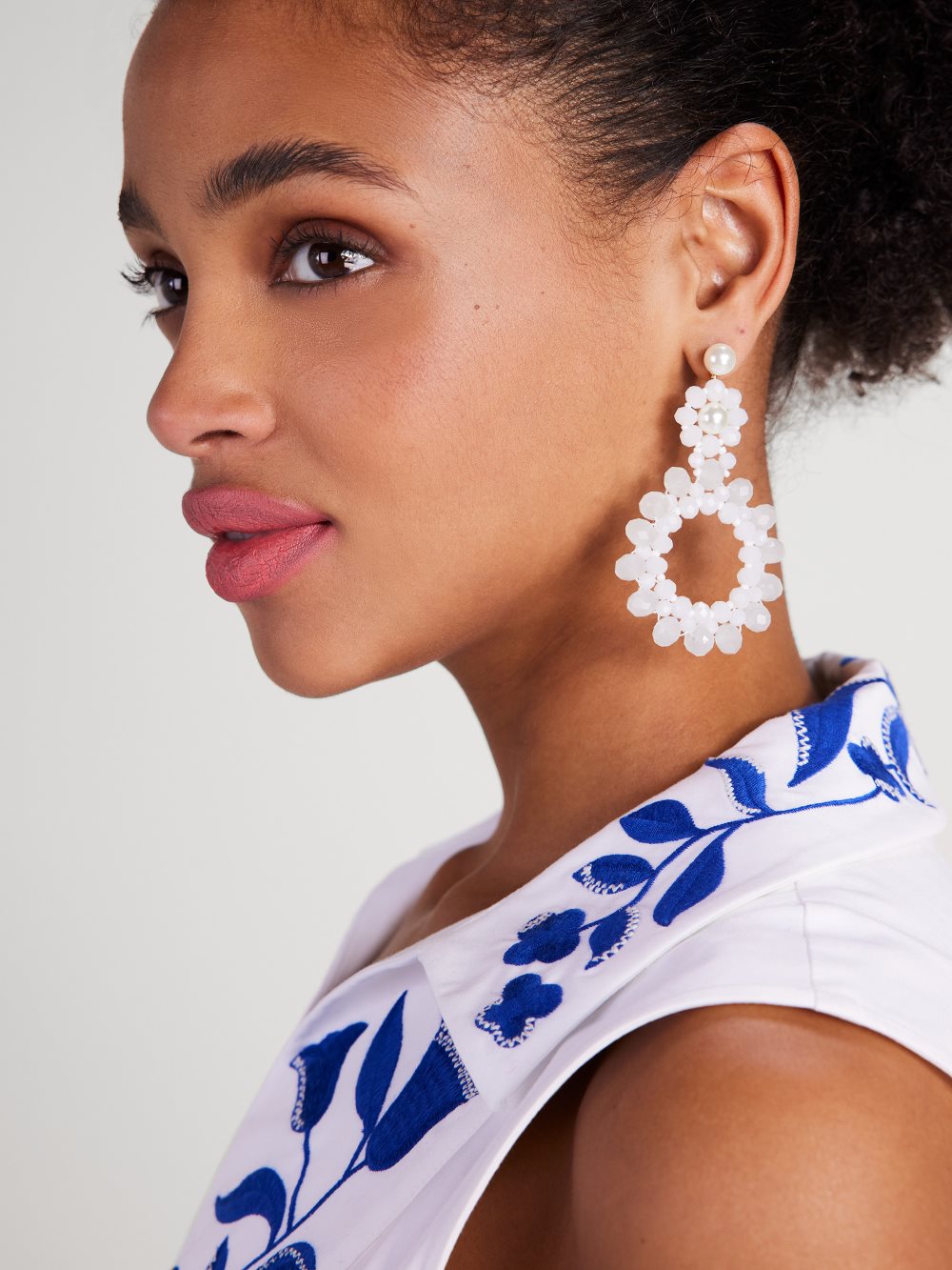 Women's white. marguerite beaded earrings | Kate Spade