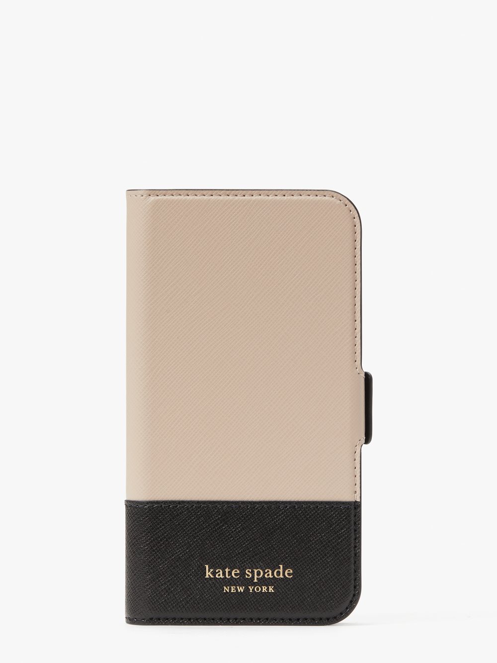 Women's warm beige/black spencer iphone 13 magnetic wrap folio case | Kate Spade