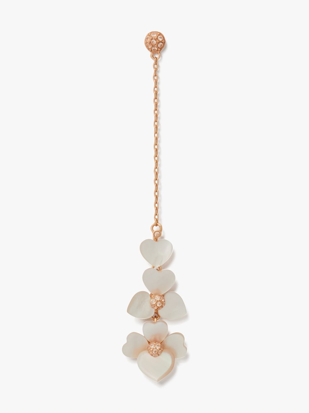 Women's cream multi/rose gold precious pansy linear earrings | Kate Spade
