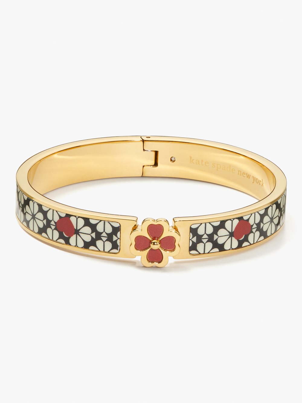 Women's cream sp flw hrt heritage spade flower hinged bangle | Kate Spade