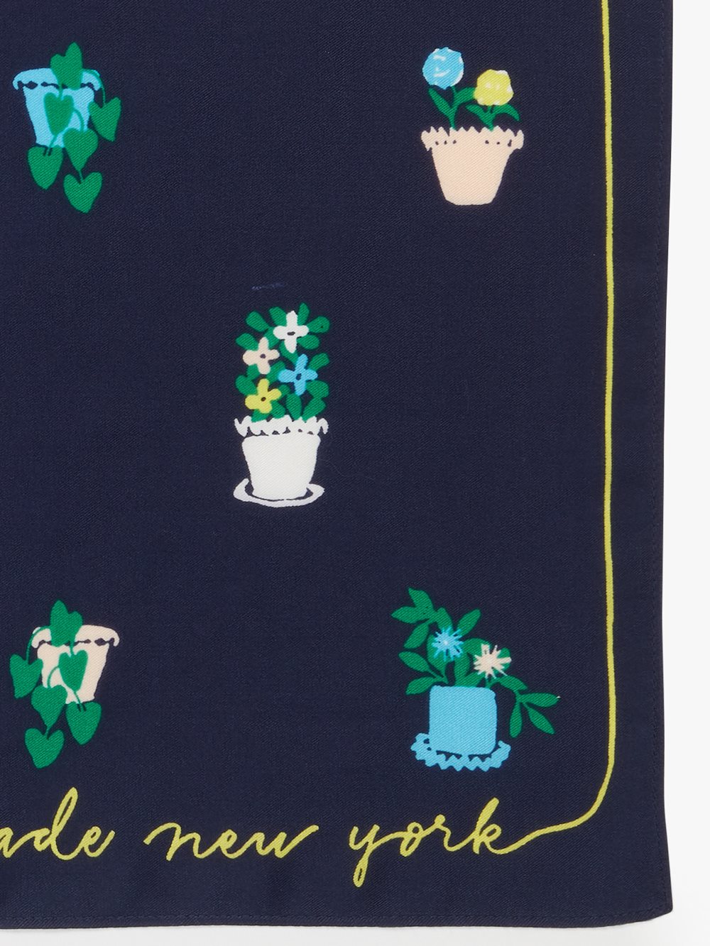 Women's 431 squid ink (april) house plants cotton-silk bandana | Kate Spade