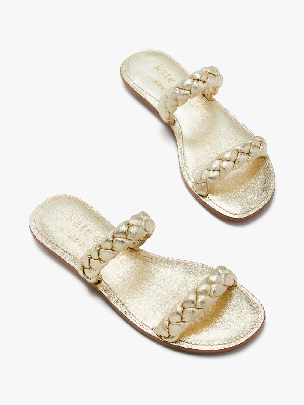 Women's pale gold miami slide sandals | Kate Spade