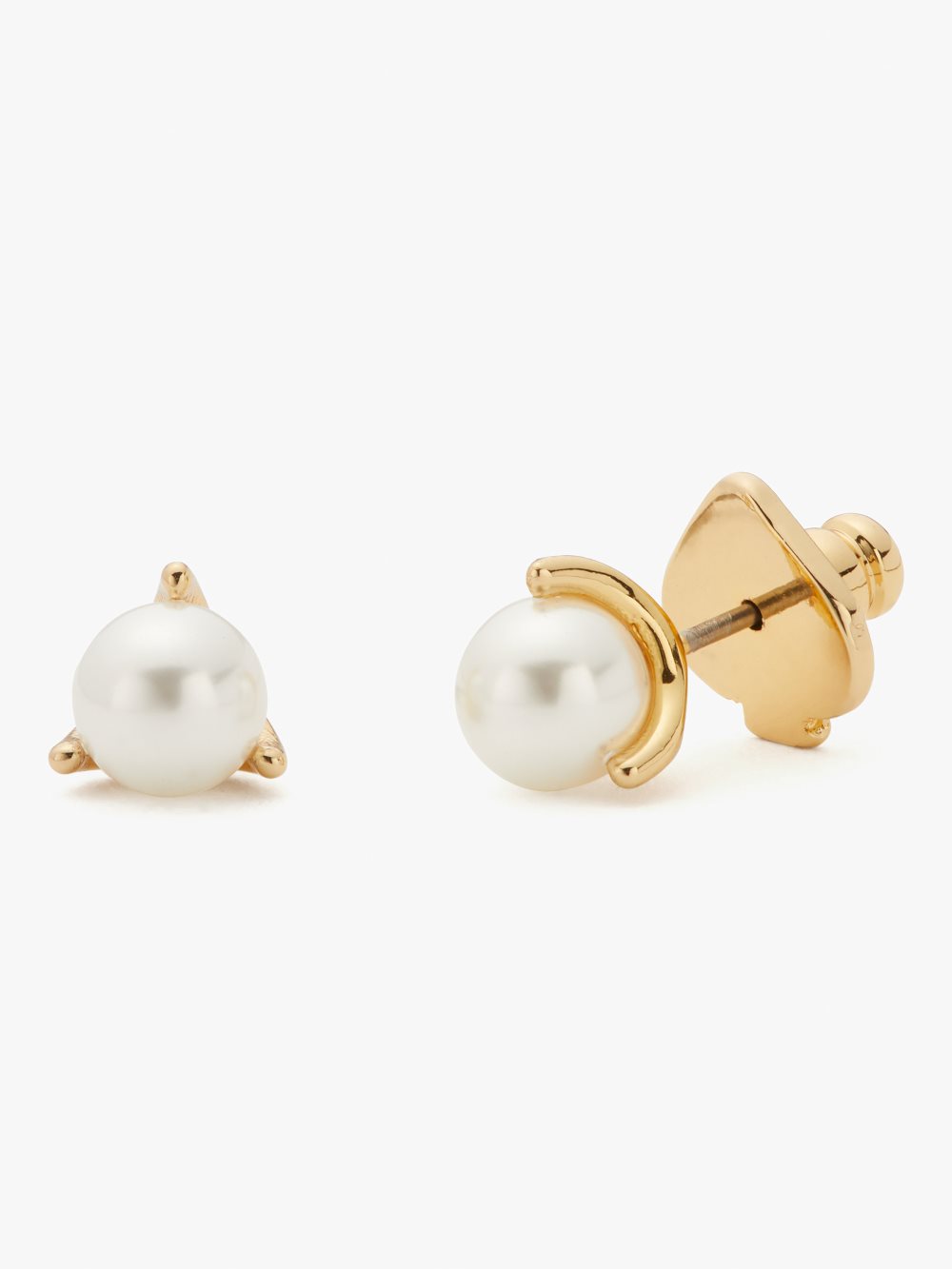 Women's cream/gold mini trio prong studs | Kate Spade