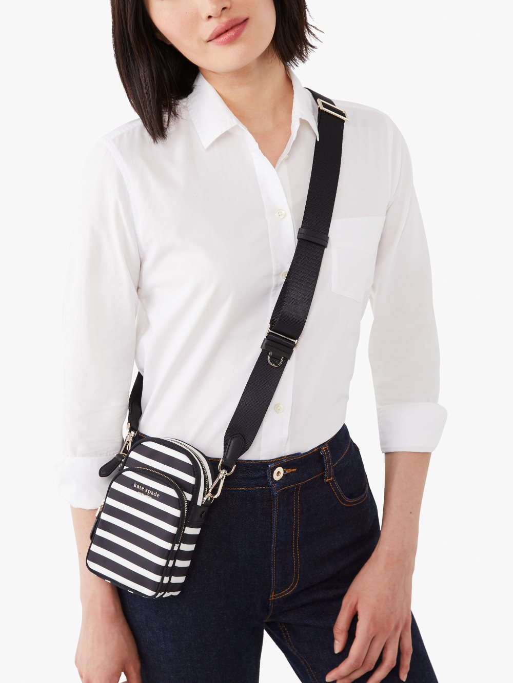 Women's black multi the little better sam hill stripe north south phone crossbody | Kate Spade