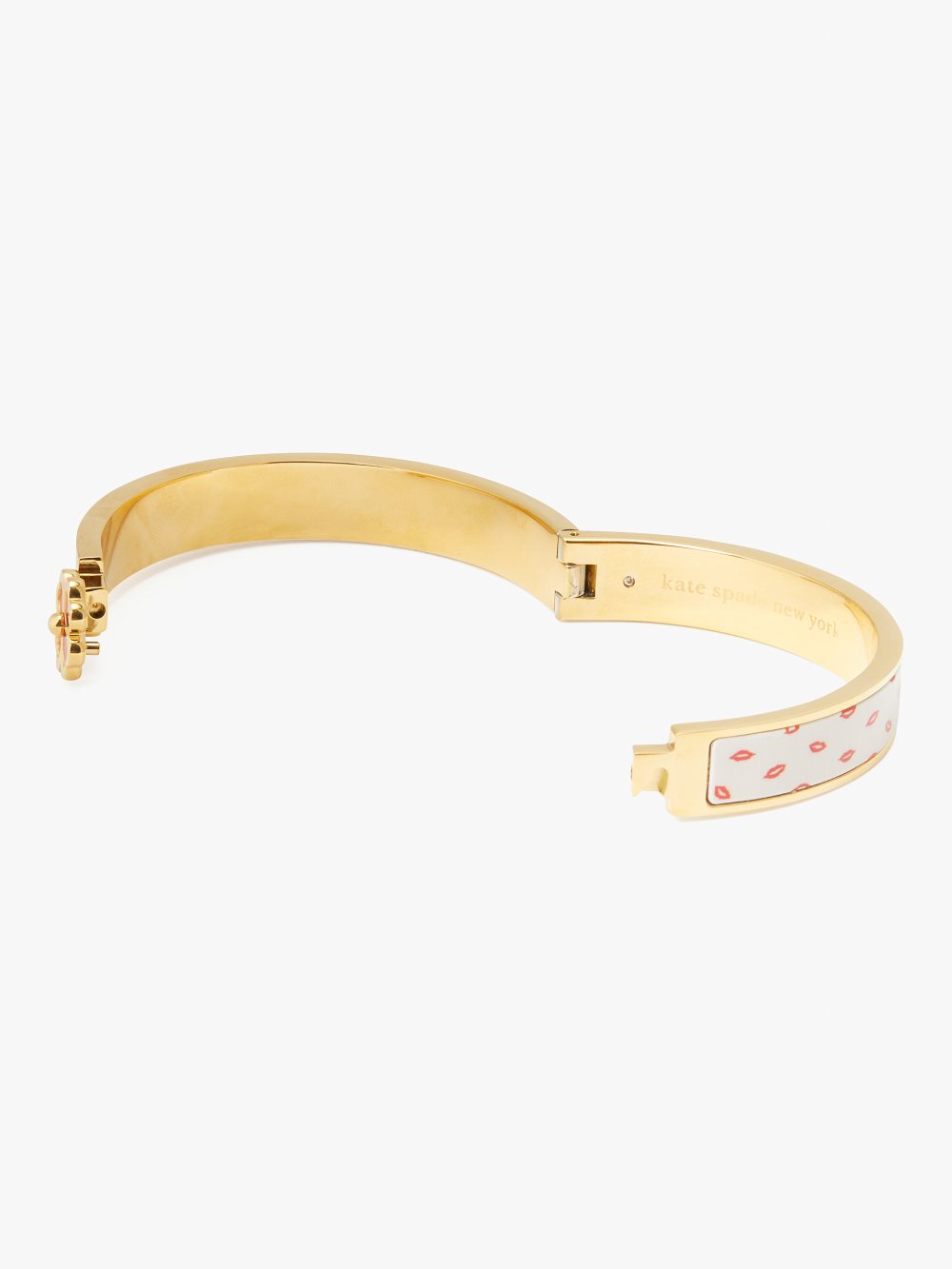 Women's cream kisses heritage spade flower hinged bangle | Kate Spade