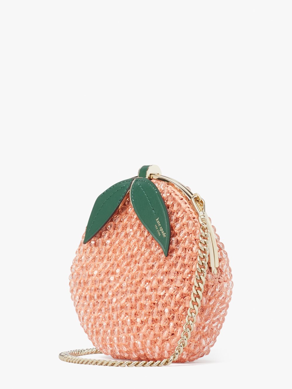 Women's guava juice bellini embellished crochet 3d peach crossbody | Kate Spade