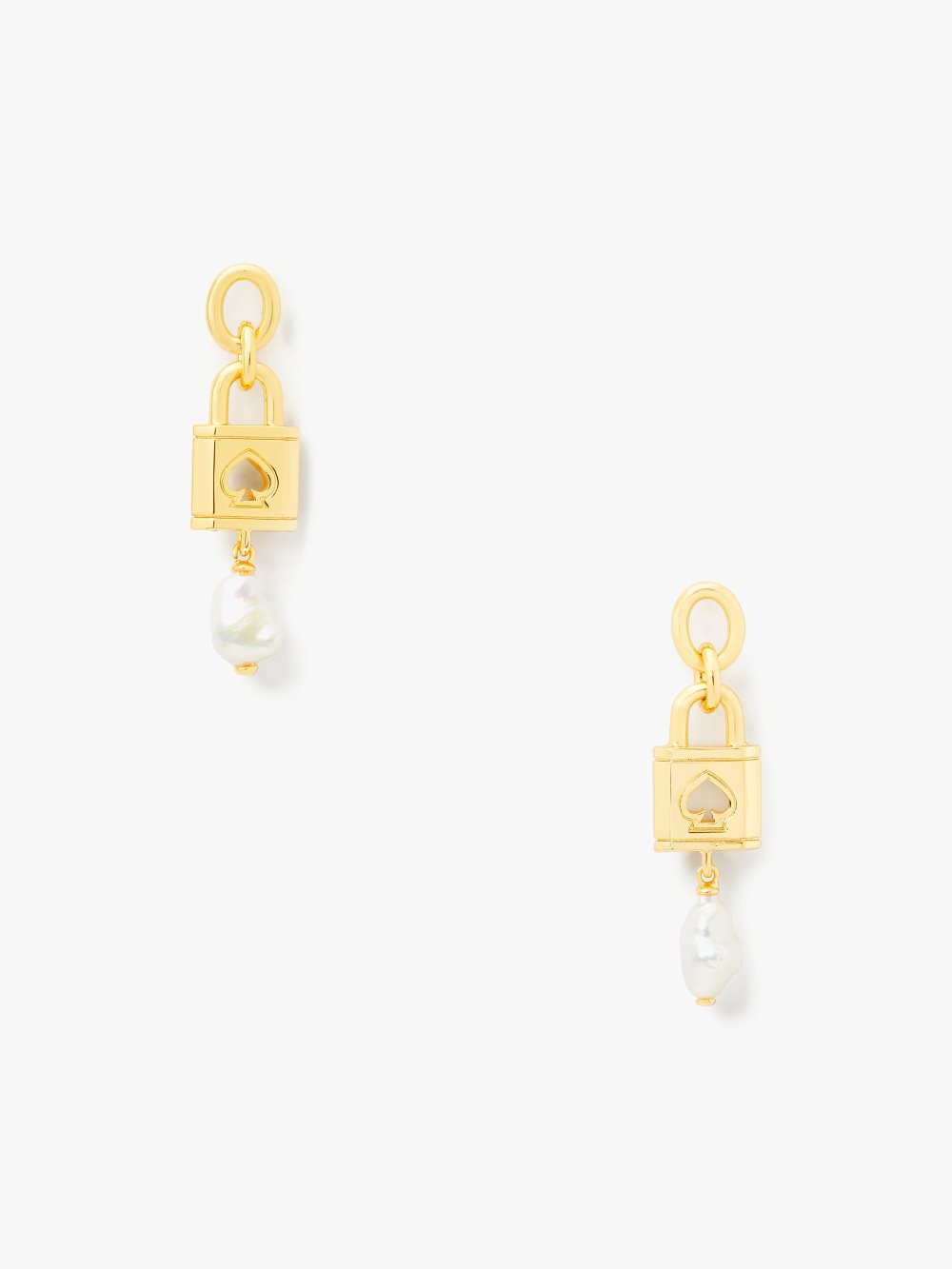 Women's cream multi lock and spade pearl drop earrings | Kate Spade