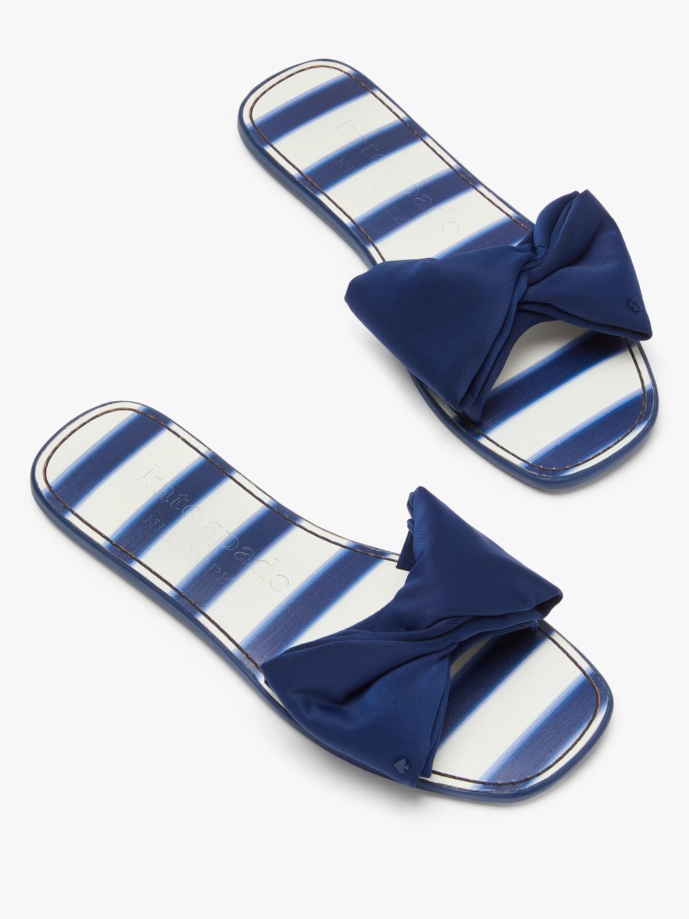 Women's awning strpe/otrspce bikini bow slide sandals | Kate Spade