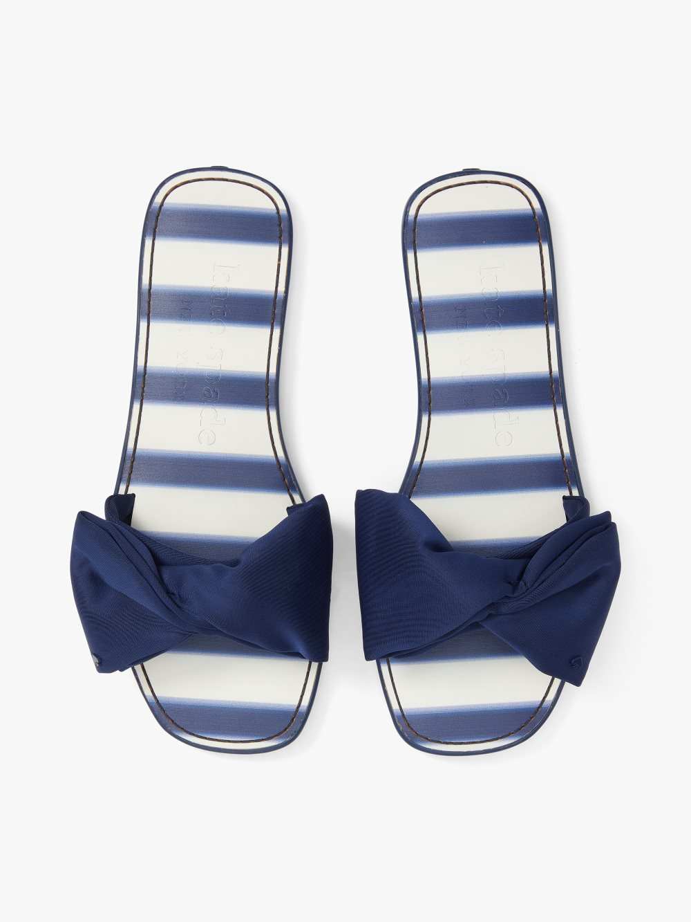 Women's awning strpe/otrspce bikini bow slide sandals | Kate Spade