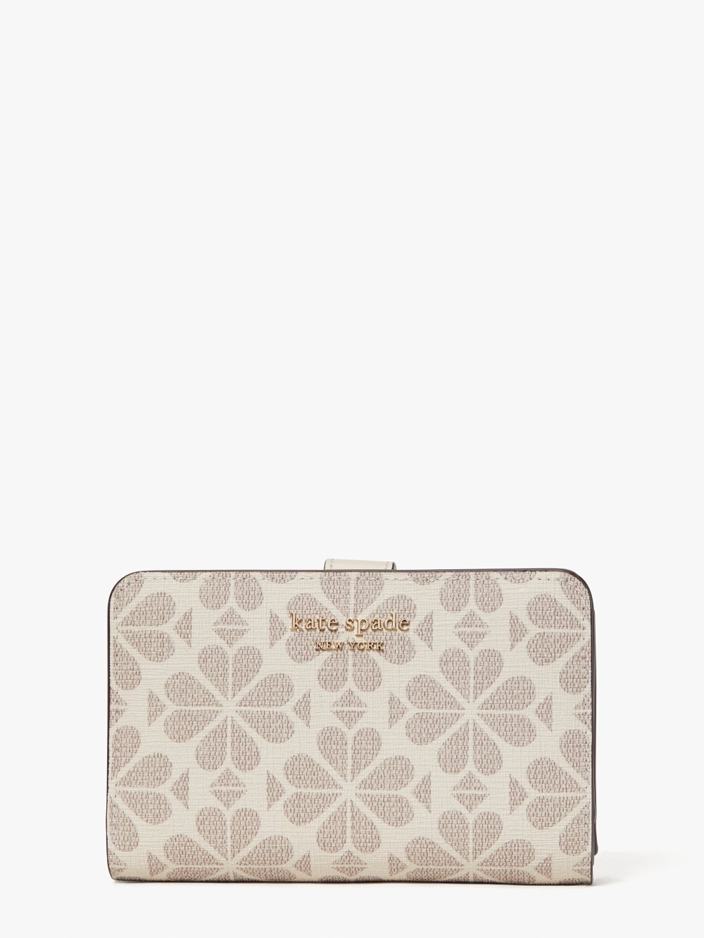 Women's parchment multi spade flower coated canvas compact wallet | Kate Spade