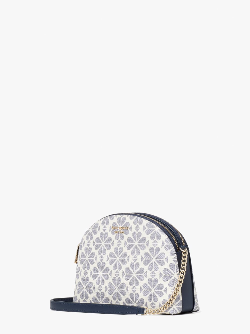 Women's slate blue multi spade flower coated canvas double-zip dome crossbody | Kate Spade