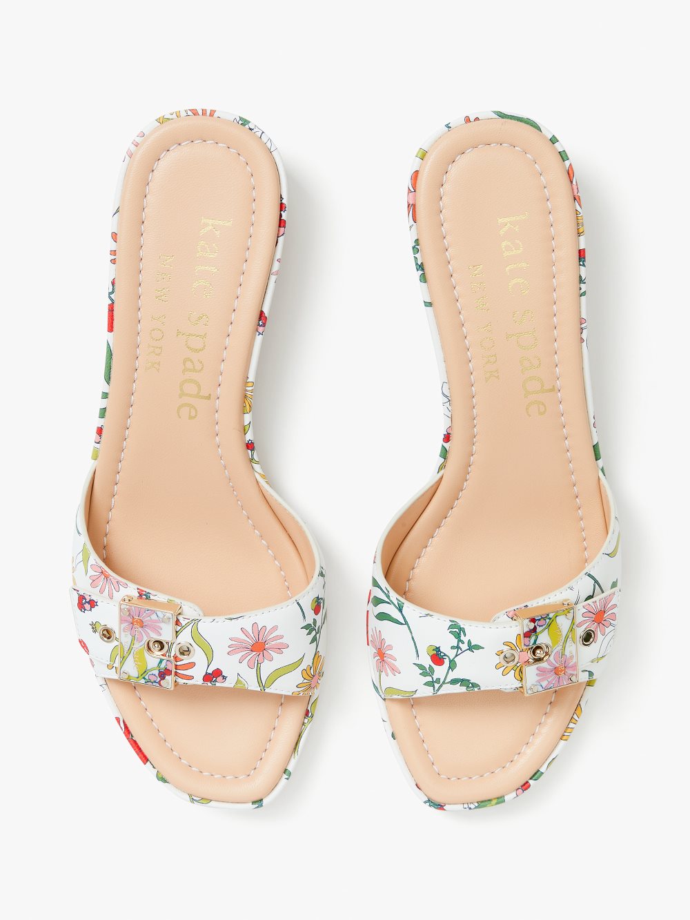 Women's rooftop garden/whte gazebo slide sandals | Kate Spade