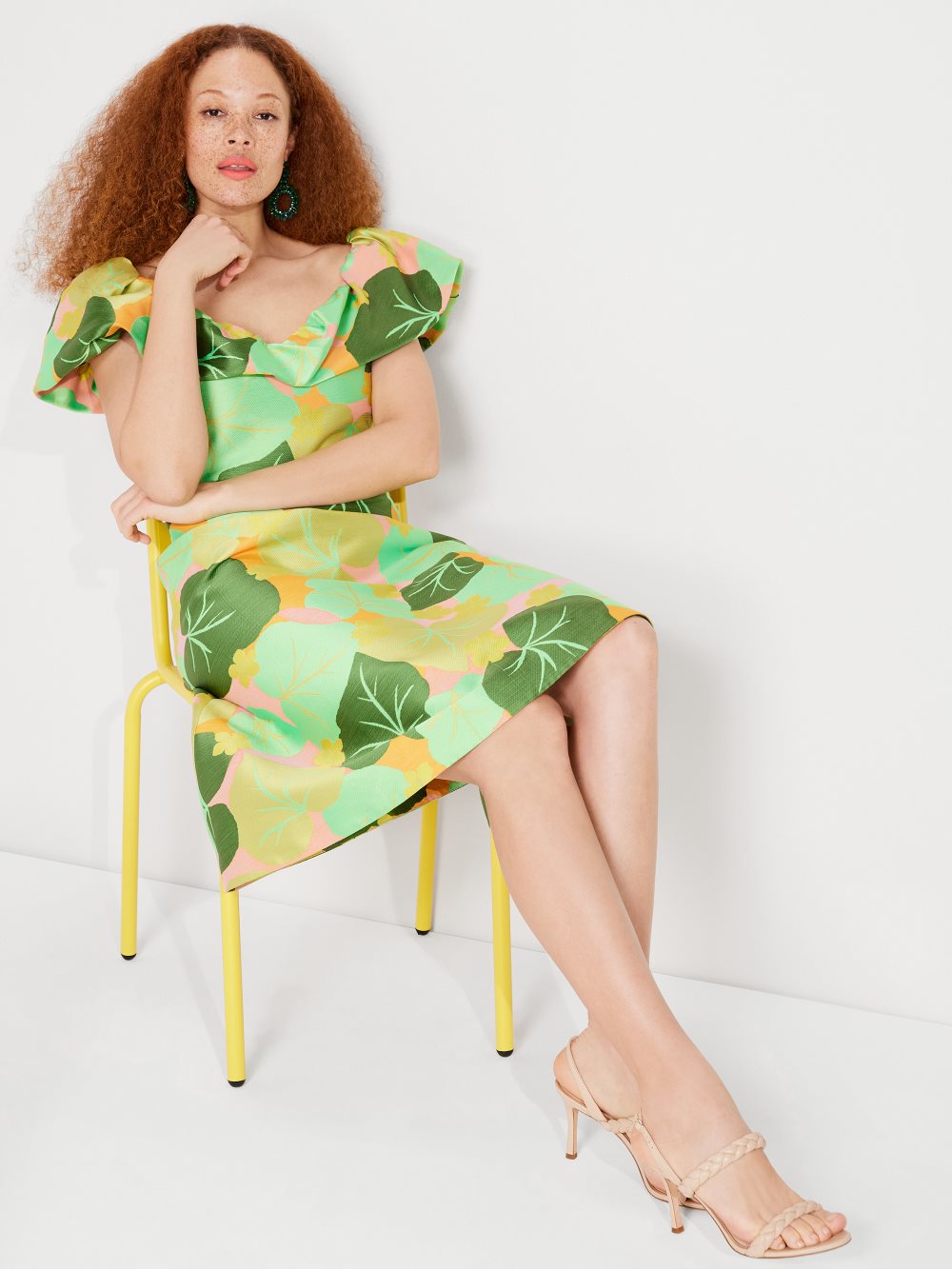Women's  multi  cucumber floral flounce dress | Kate Spade