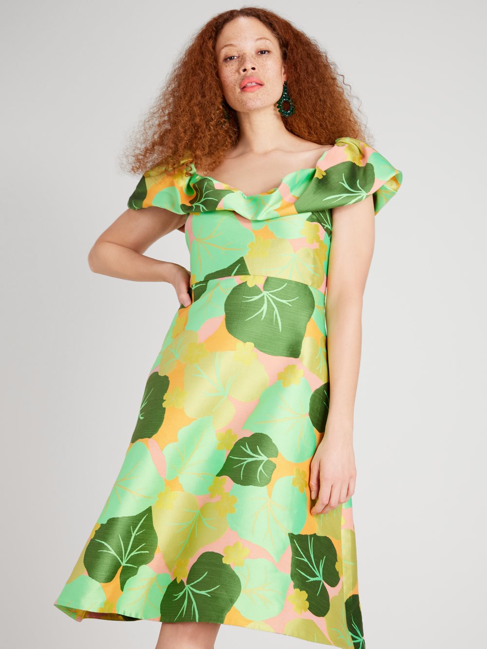 Women's  multi  cucumber floral flounce dress | Kate Spade