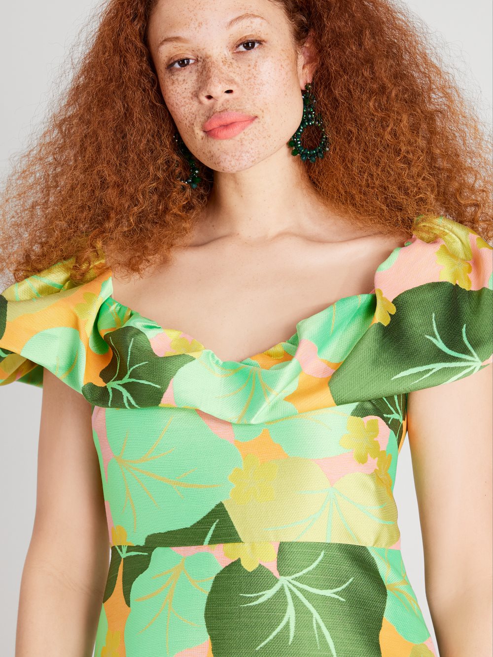 Women's  multi  cucumber floral flounce dress | Kate Spade