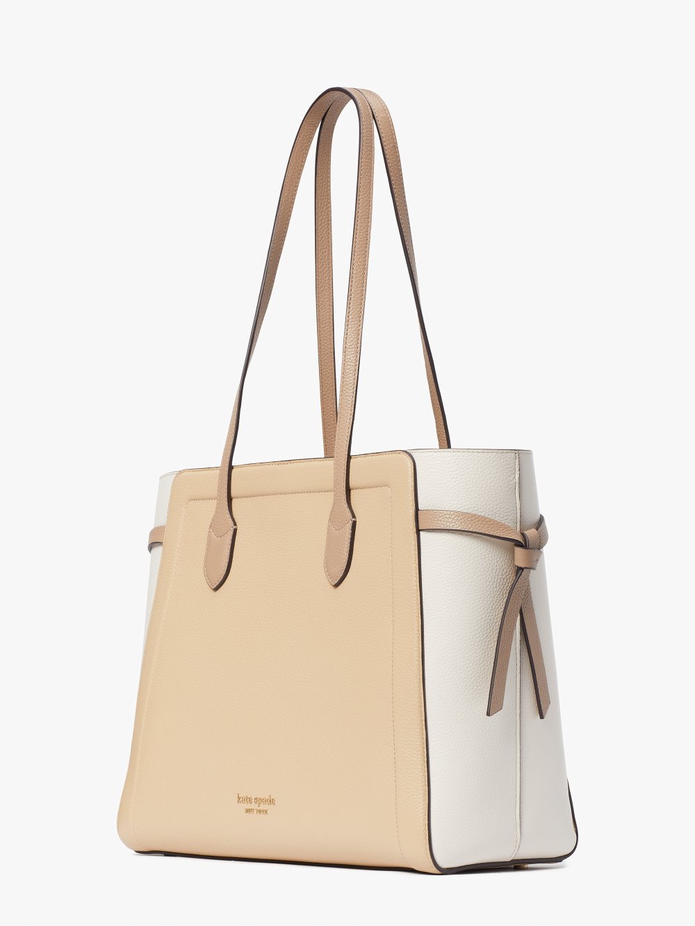 Women's warm stone multi knott colorblocked large tote | Kate Spade