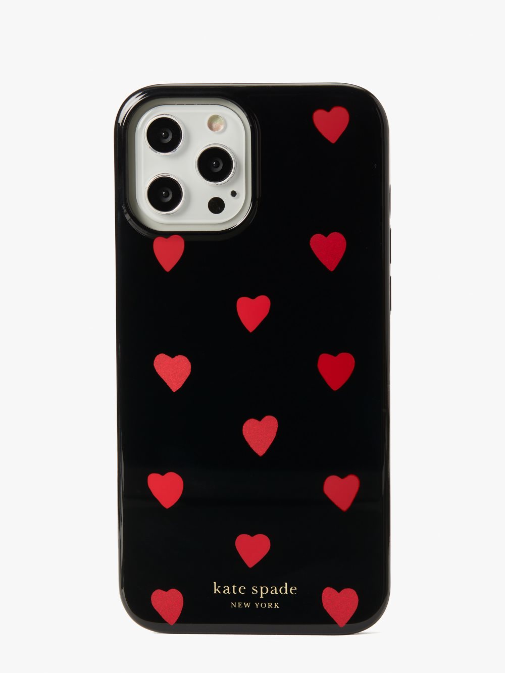 Women's black multi. glitter hearts iphone 12 pro max case | Kate Spade