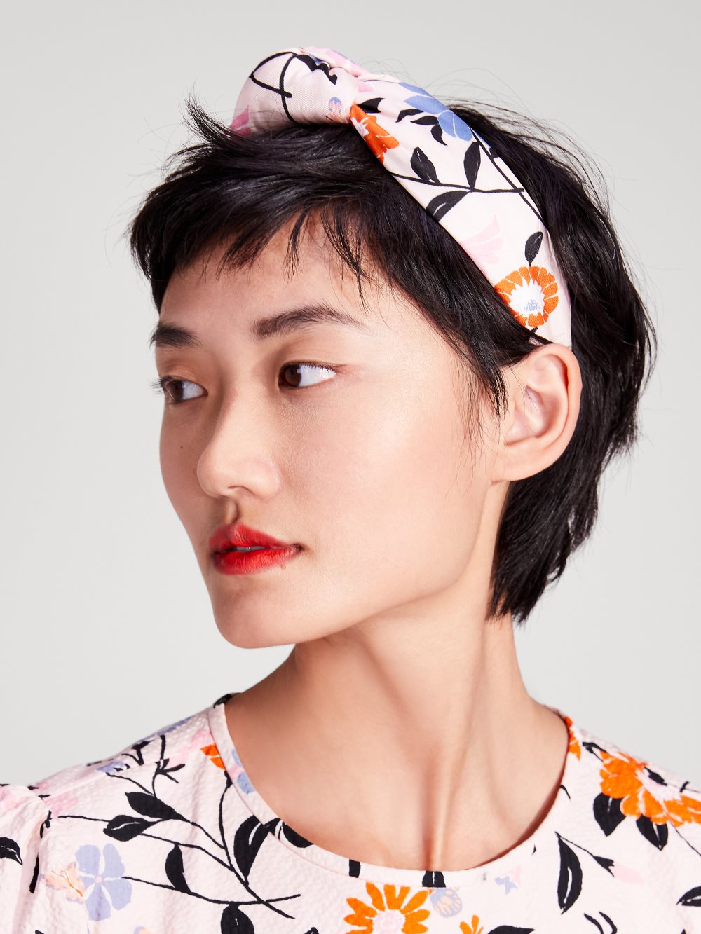 Women's 681 pearl blush (february) floral garden headband | Kate Spade