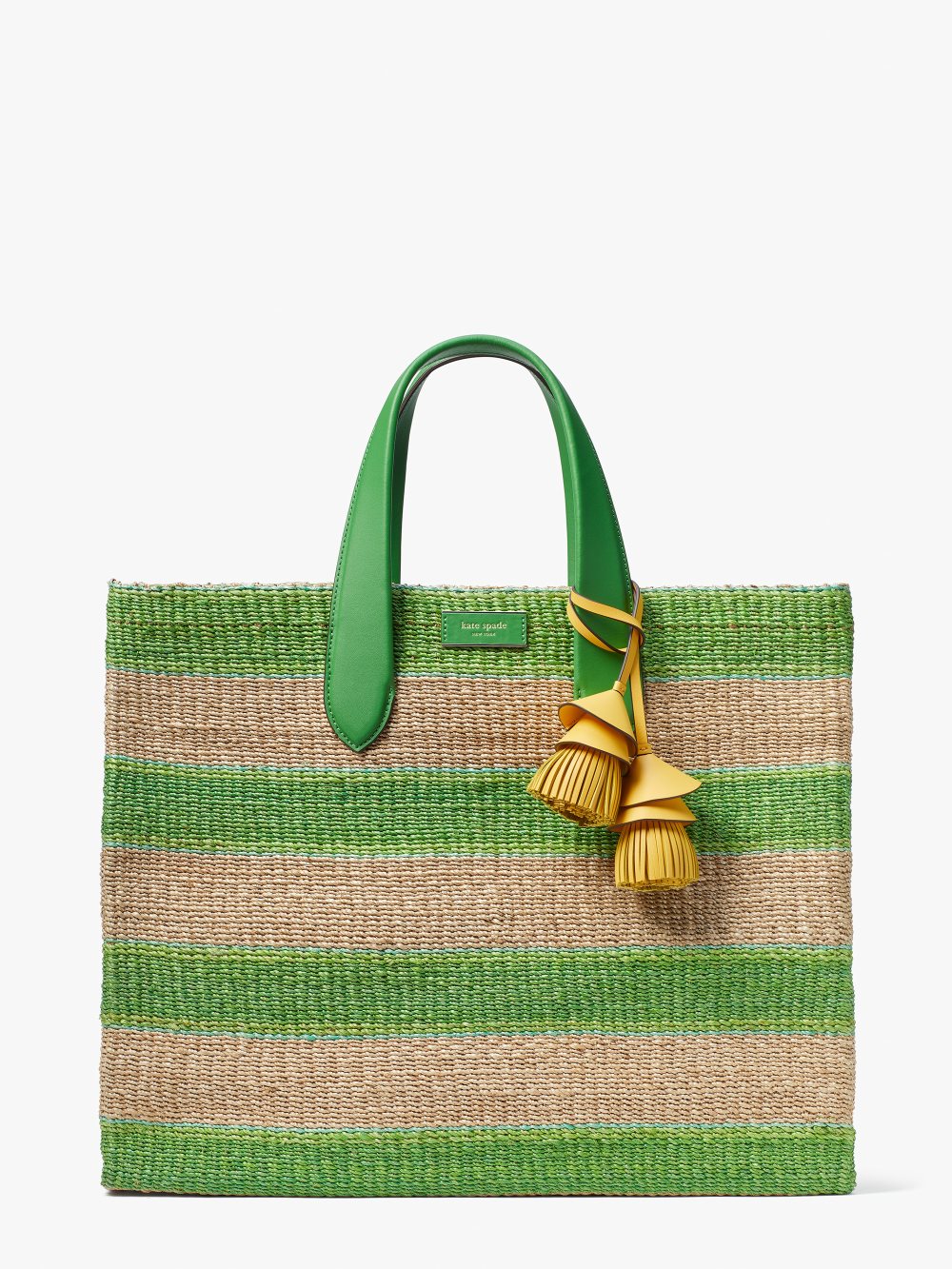 Women's summit green multi manhattan striped straw large tote | Kate Spade