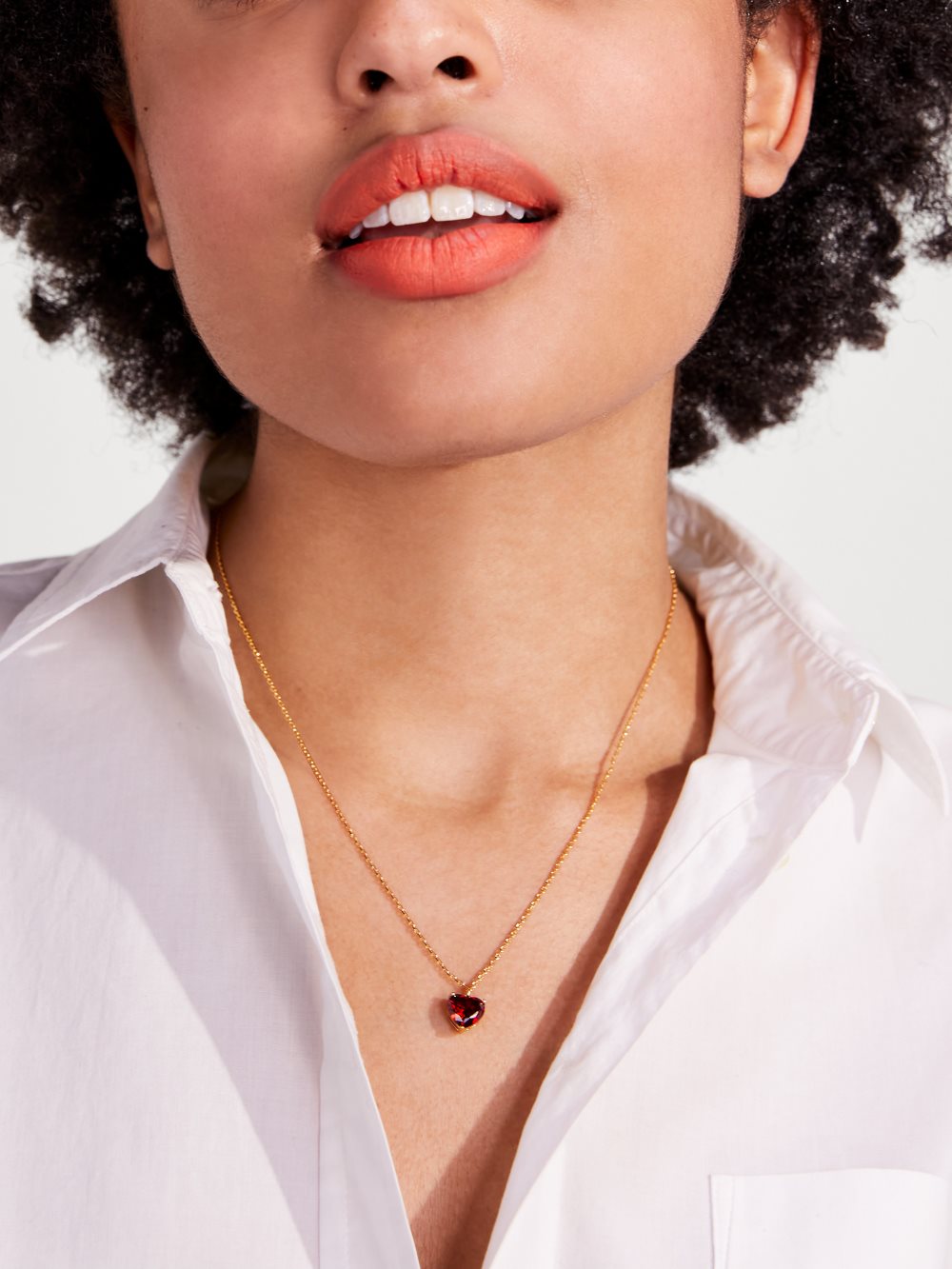 Women's garnet/gold my love january heart pendant | Kate Spade