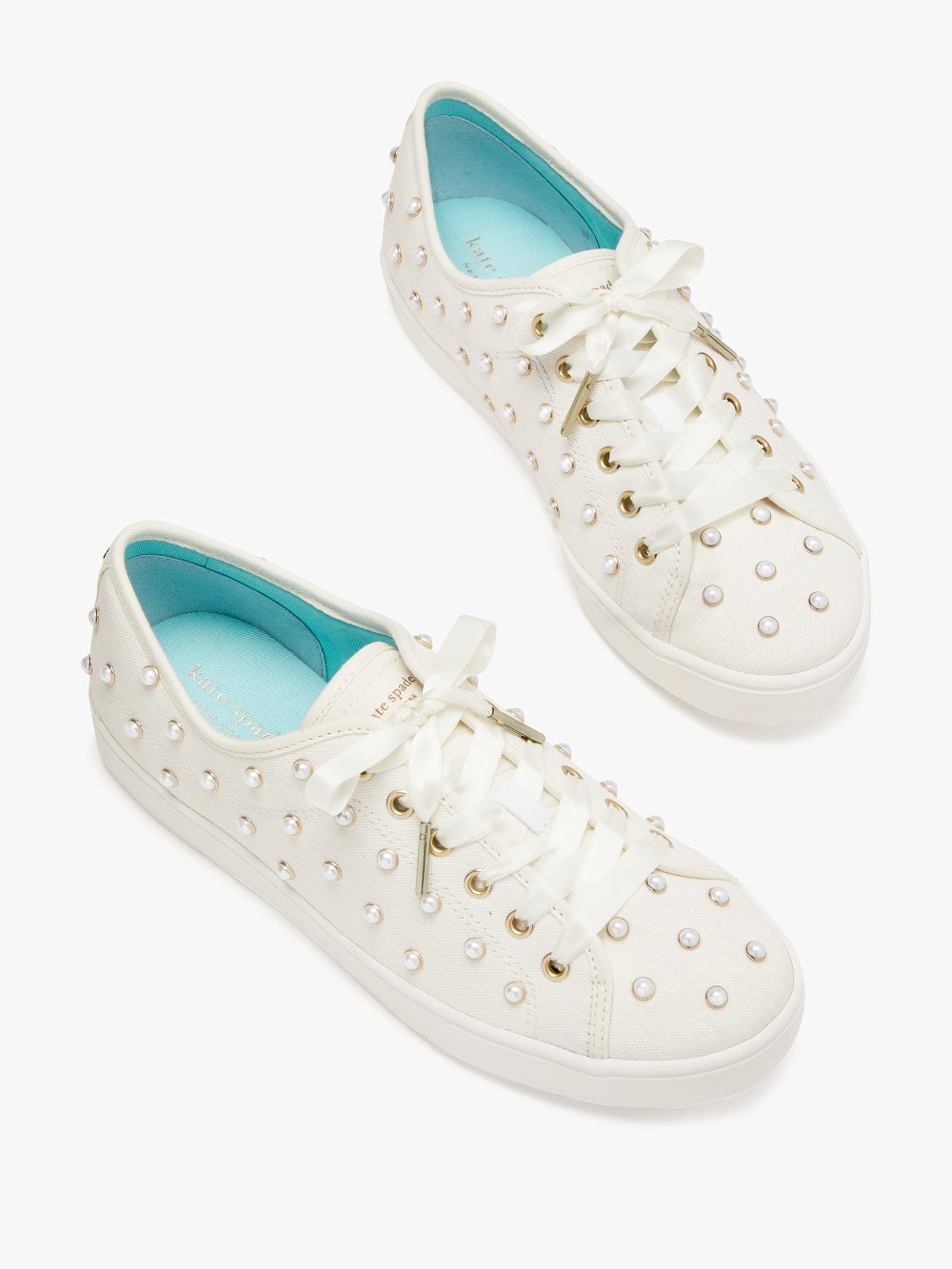Women's parchment. match pearls sneakers | Kate Spade