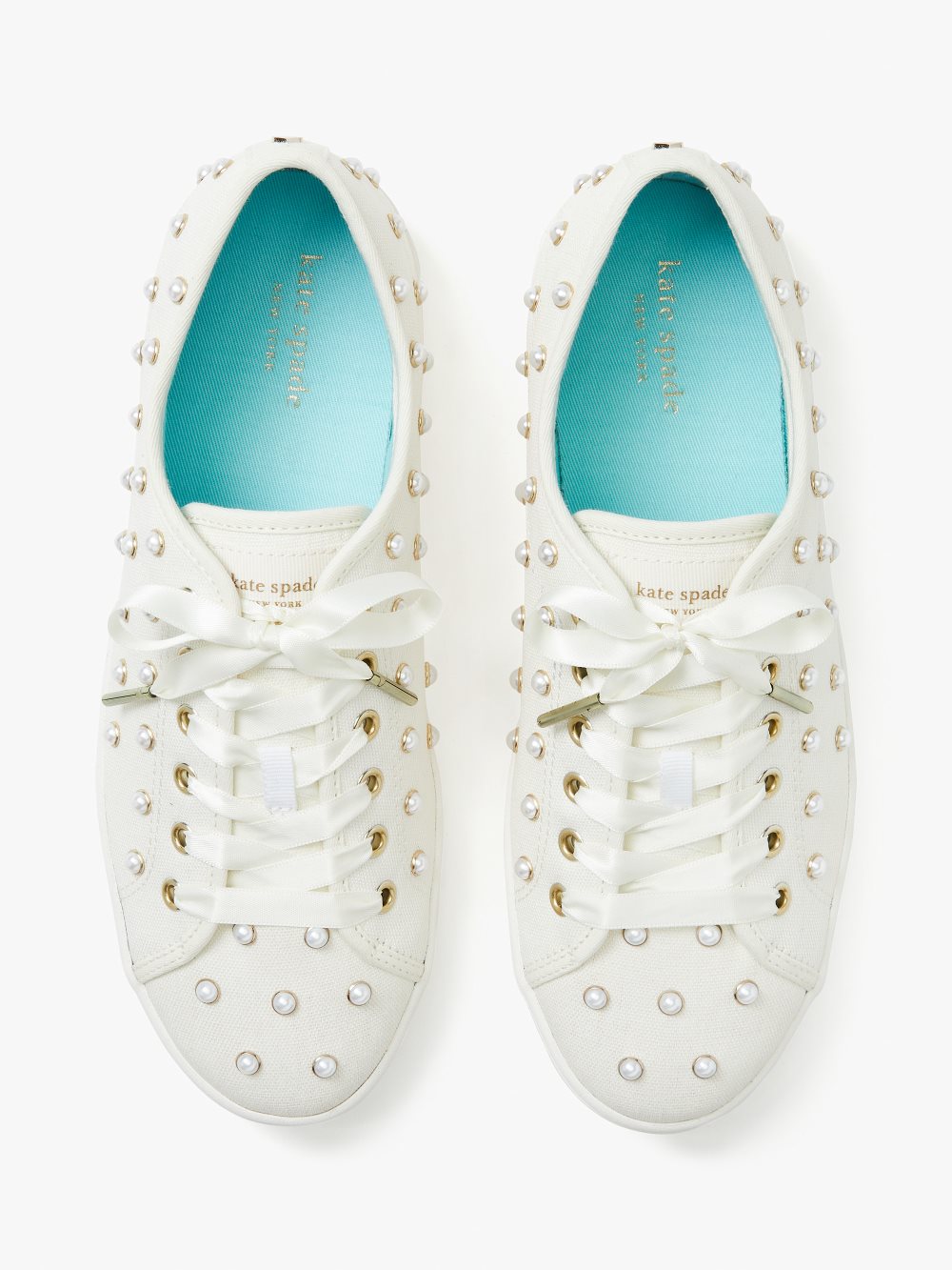 Women's parchment. match pearls sneakers | Kate Spade