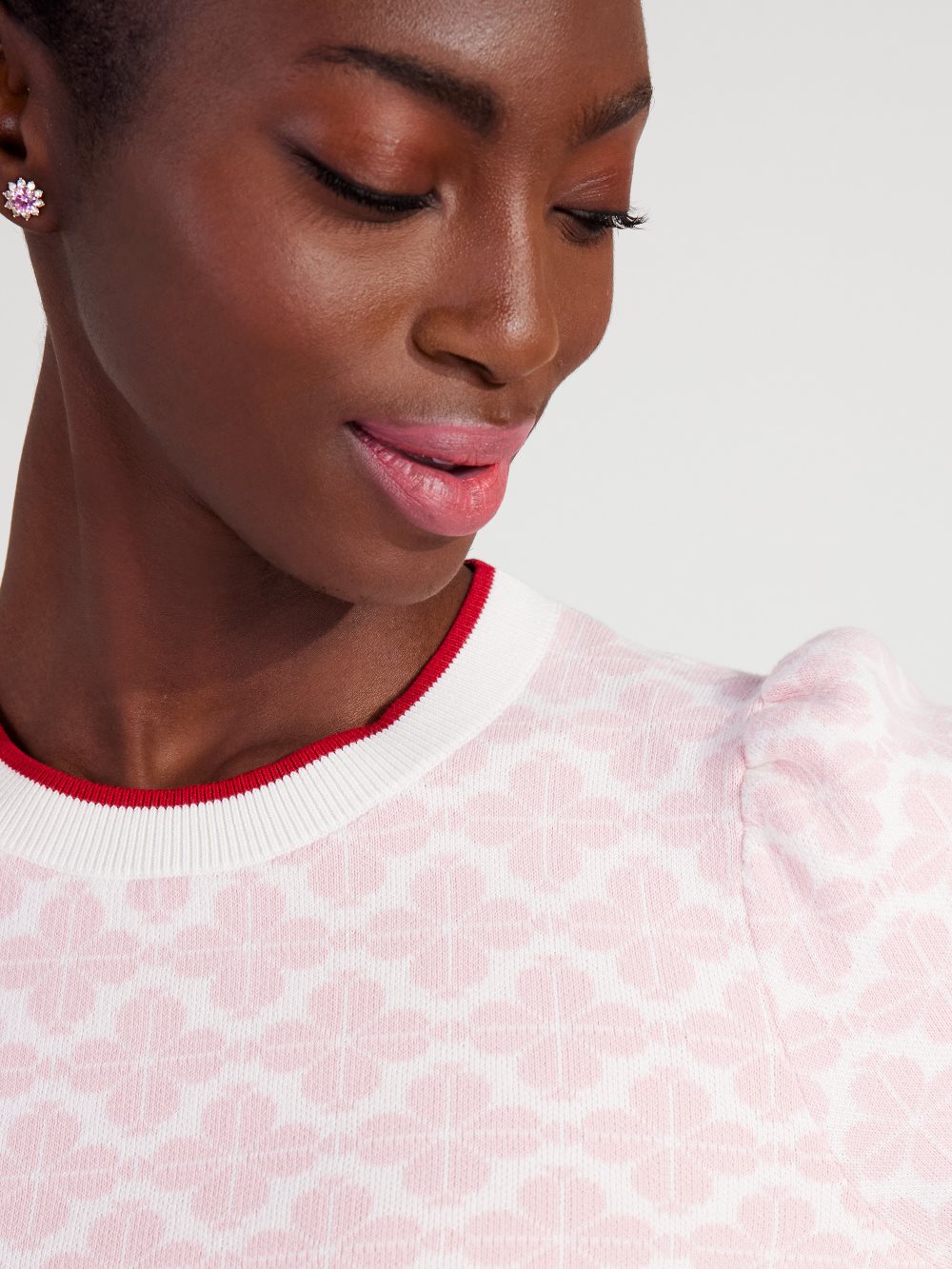 Women's cream. spade flower puff-sleeve sweater | Kate Spade