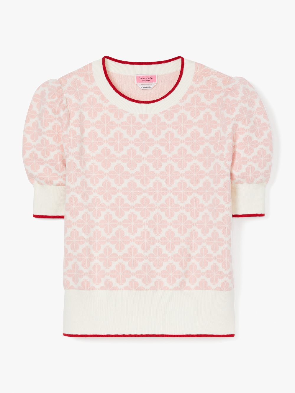 Women's cream. spade flower puff-sleeve sweater | Kate Spade