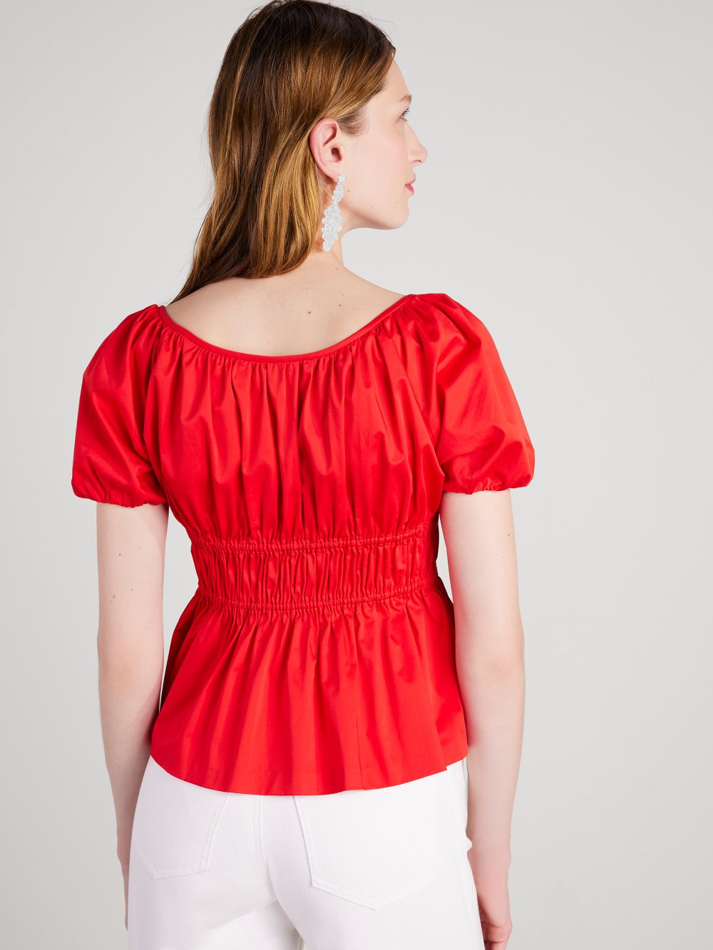 Women's flame scarlet poplin riviera top | Kate Spade