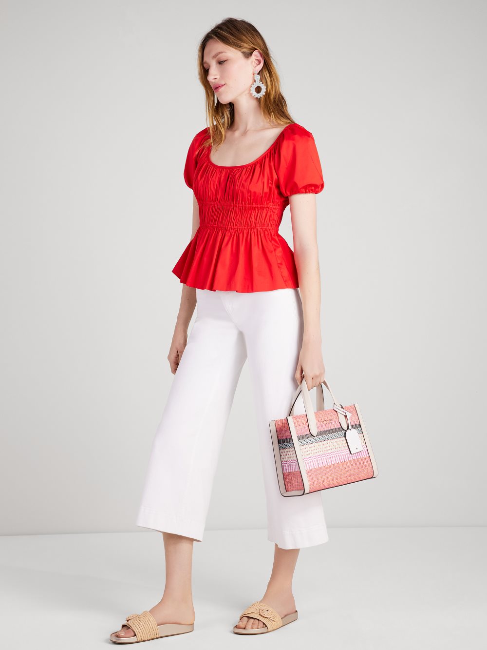 Women's flame scarlet poplin riviera top | Kate Spade