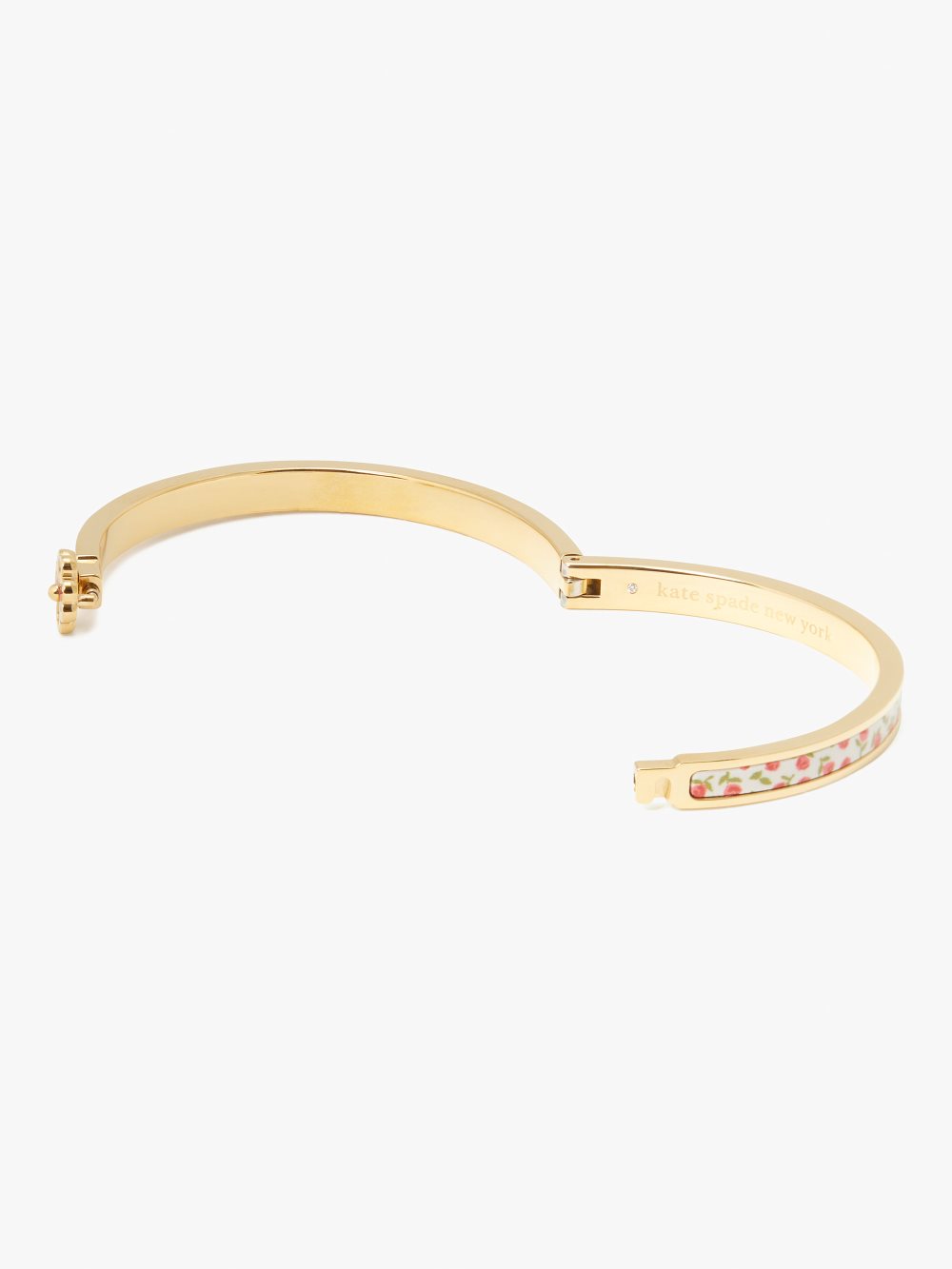 Women's cream ditsy rose heritage spade flower metal thin hinged bangle | Kate Spade