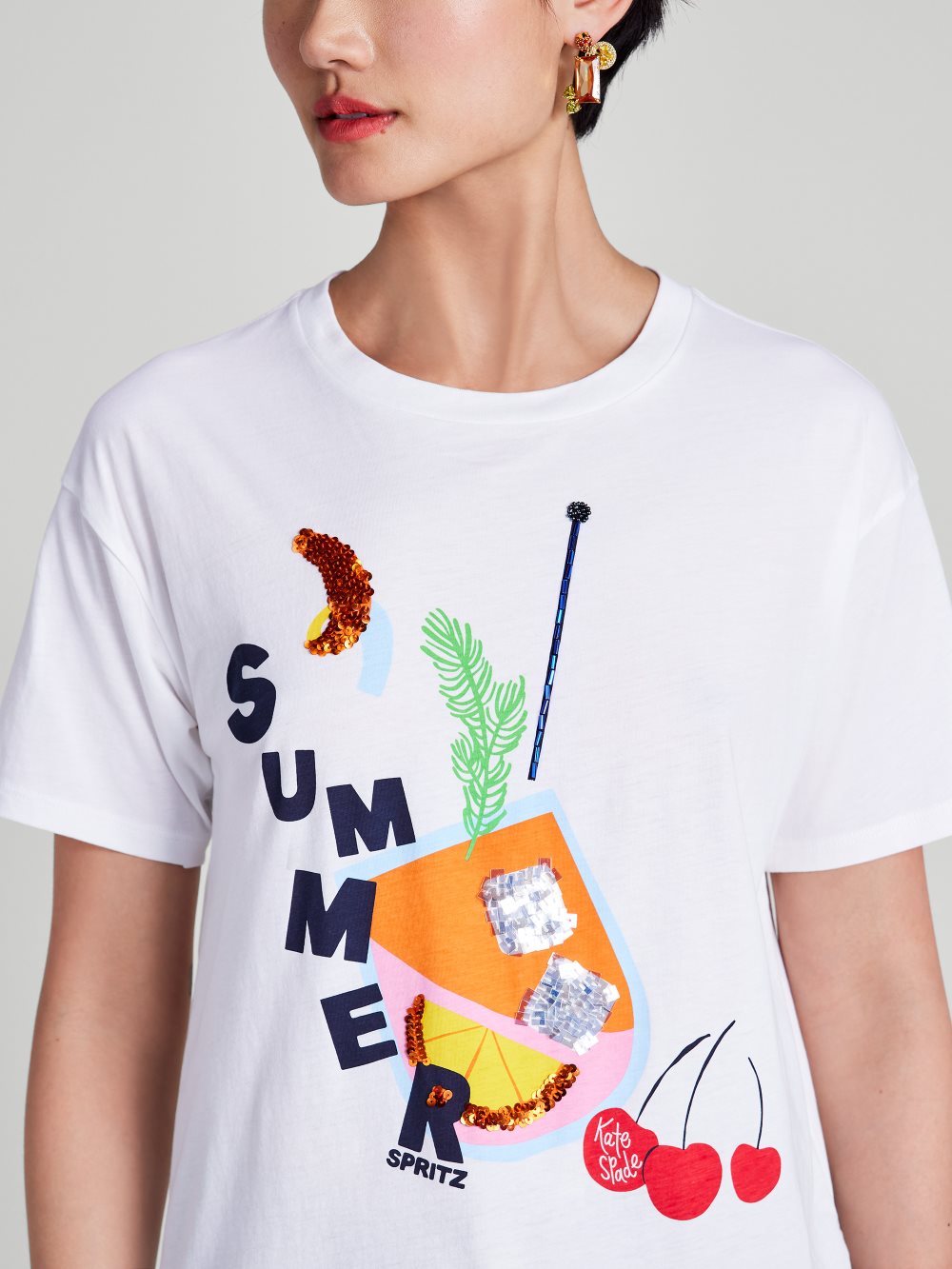 Women's fresh white embellished spritz tee | Kate Spade