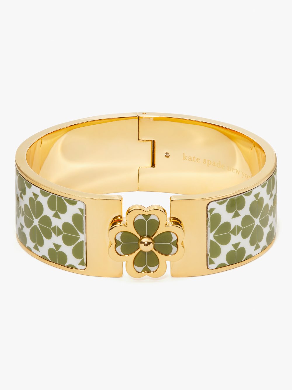 Women's courtyard heritage spade flower wide hinged bangle | Kate Spade