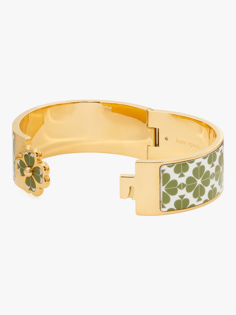 Women's courtyard heritage spade flower wide hinged bangle | Kate Spade