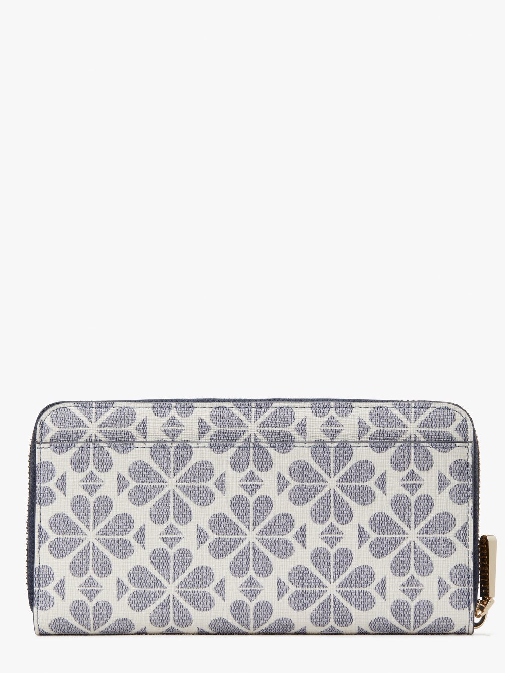 Women's slate blue multi spade flower coated canvas zip-around continental wallet | Kate Spade