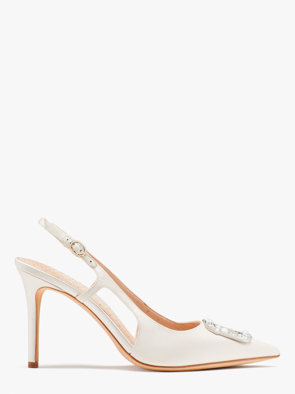 Women's ivory bridal buckle up slingback pumps | Kate Spade
