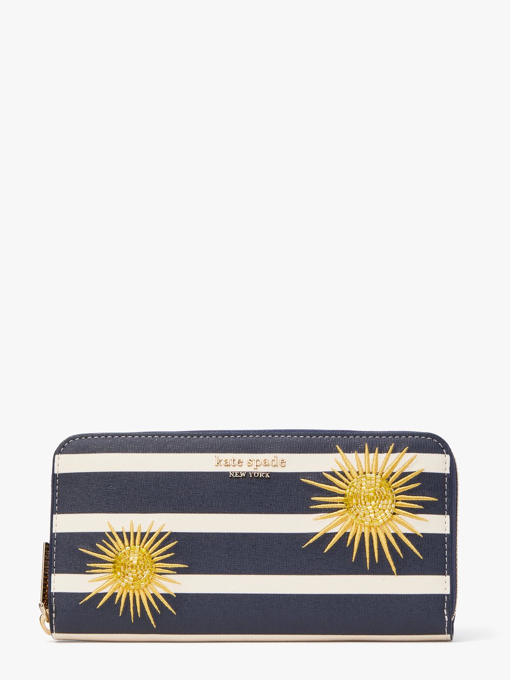 Women's blazer blue multi sunkiss embellished zip-around continental wallet | Kate Spade