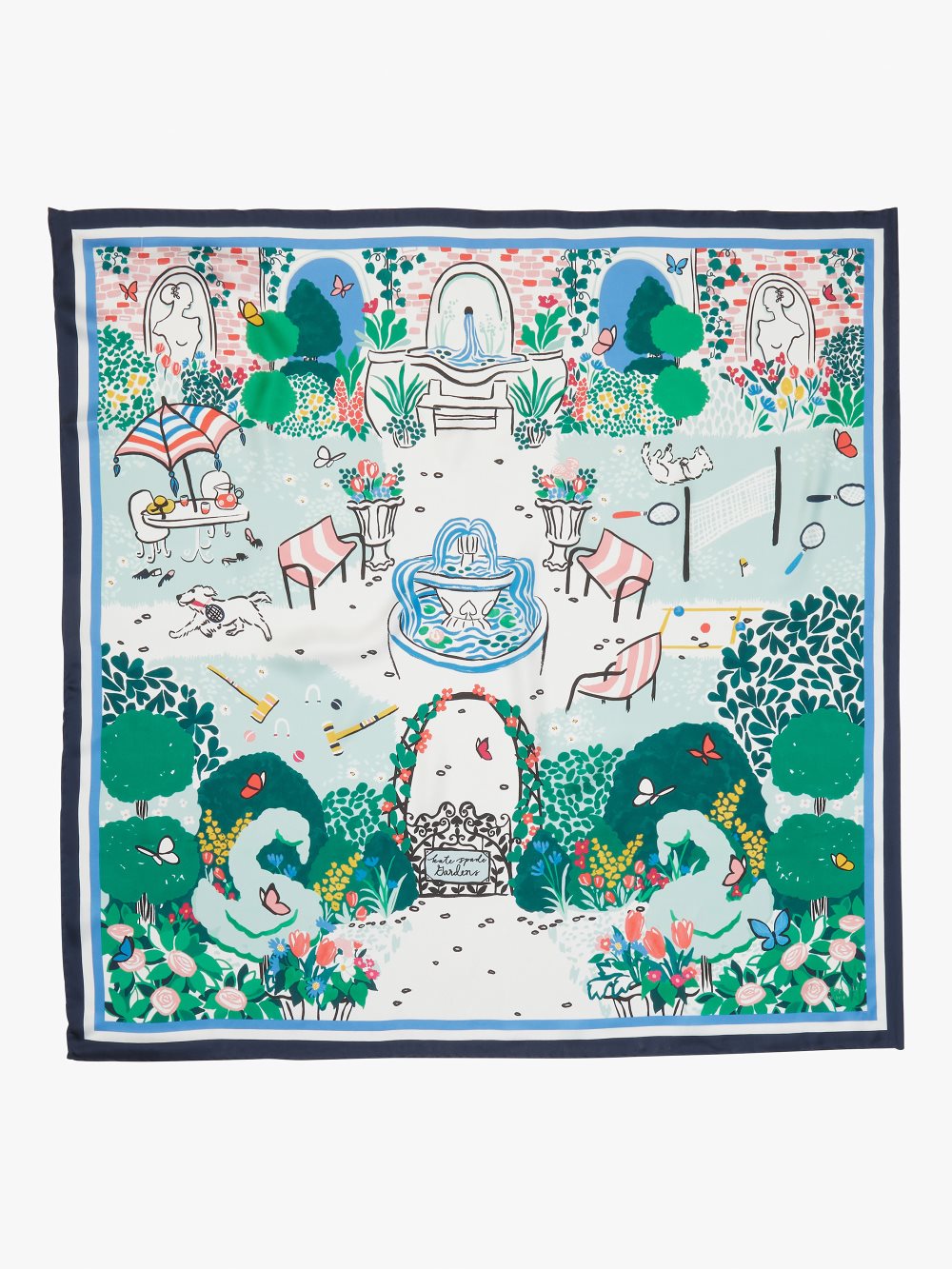 Women's 992 multi (march) garden party silk square scarf | Kate Spade