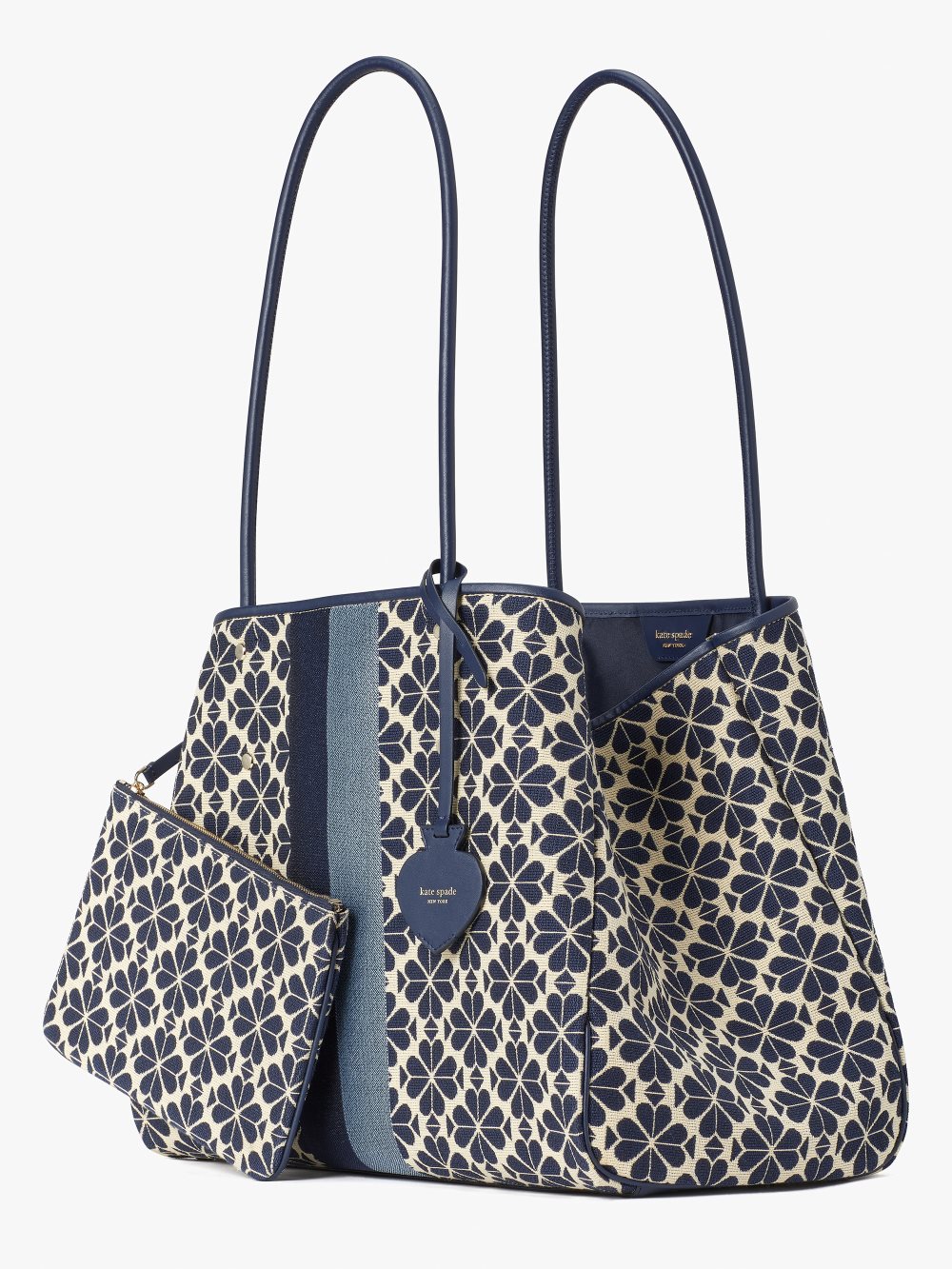 Women's blue multi spade flower jacquard everything stripe large tote | Kate Spade