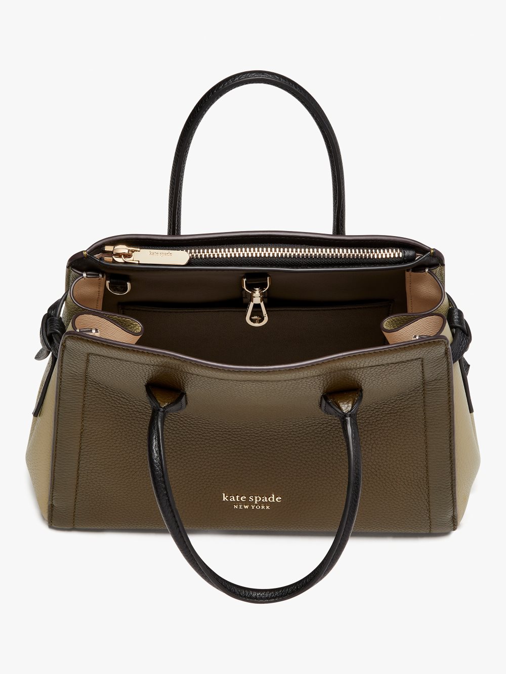 Women's duck green multi knott colorblocked medium satchel | Kate Spade