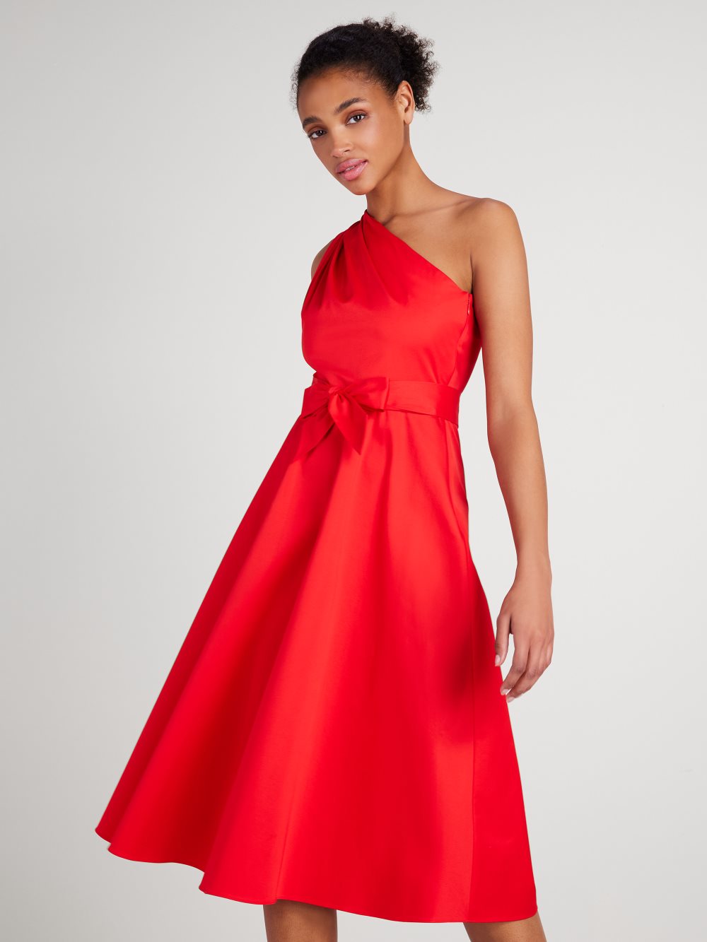 Women's flame scarlet poplin belted sabrina dress | Kate Spade