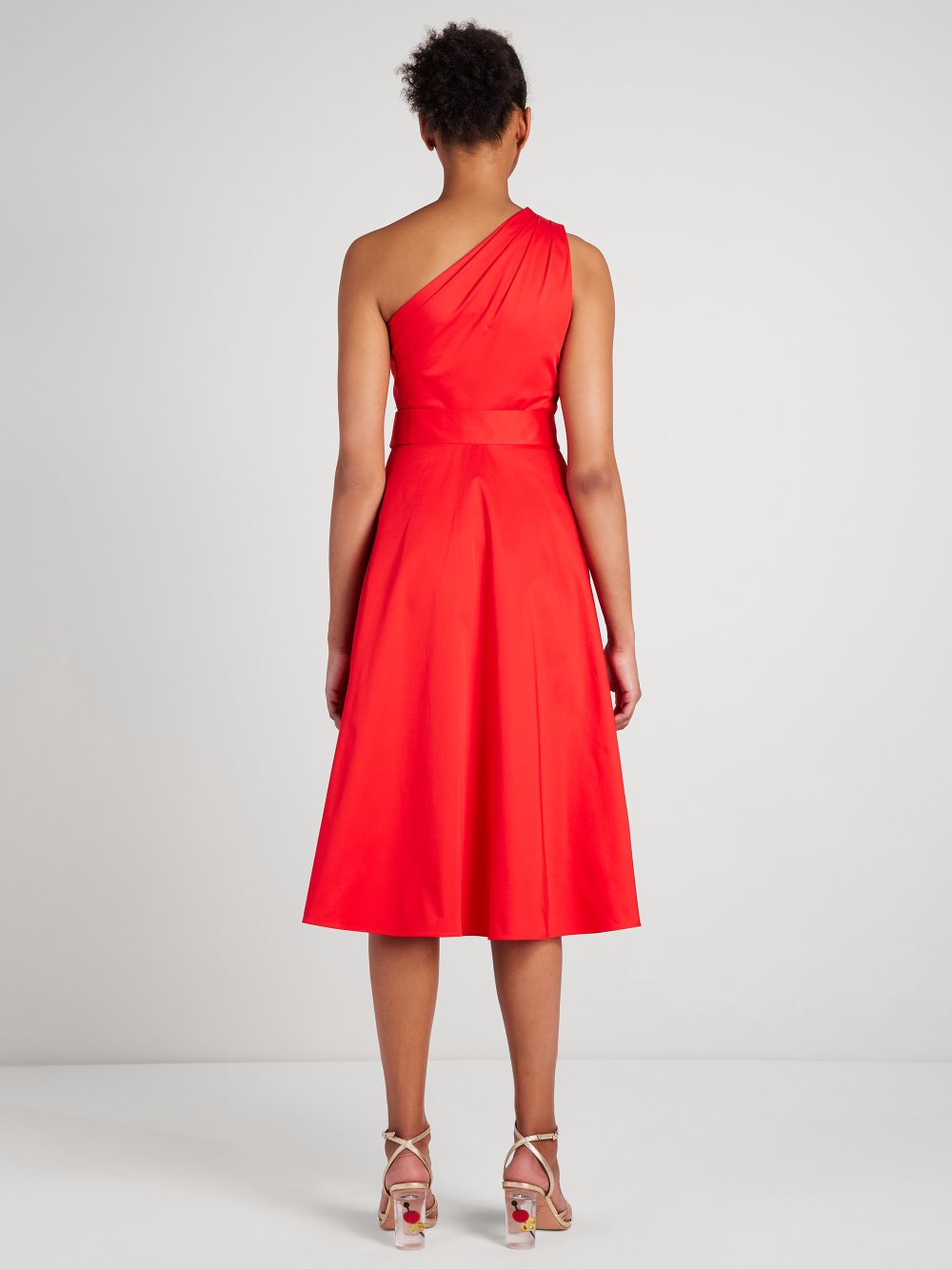 Women's flame scarlet poplin belted sabrina dress | Kate Spade