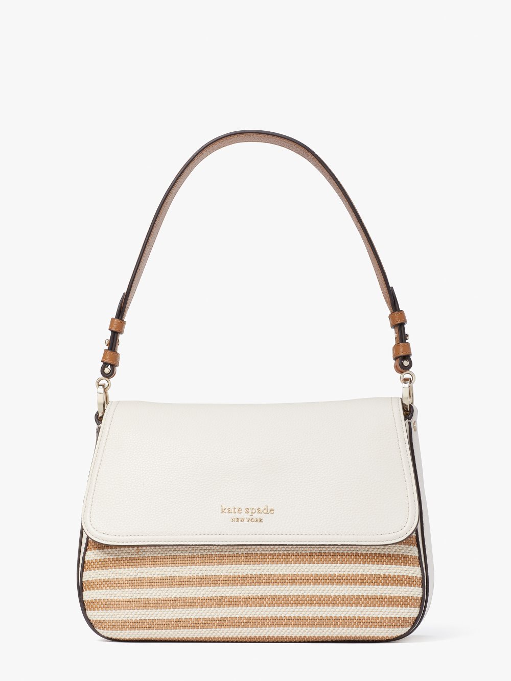 Women's parchment multi hudson striped medium convertible shoulder bag | Kate Spade